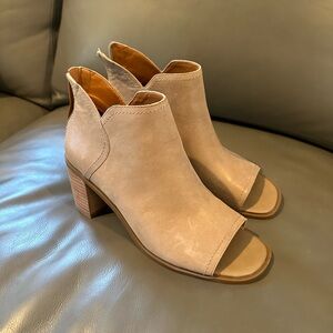 Lucky Peep Toe Leather Bootie- Theria